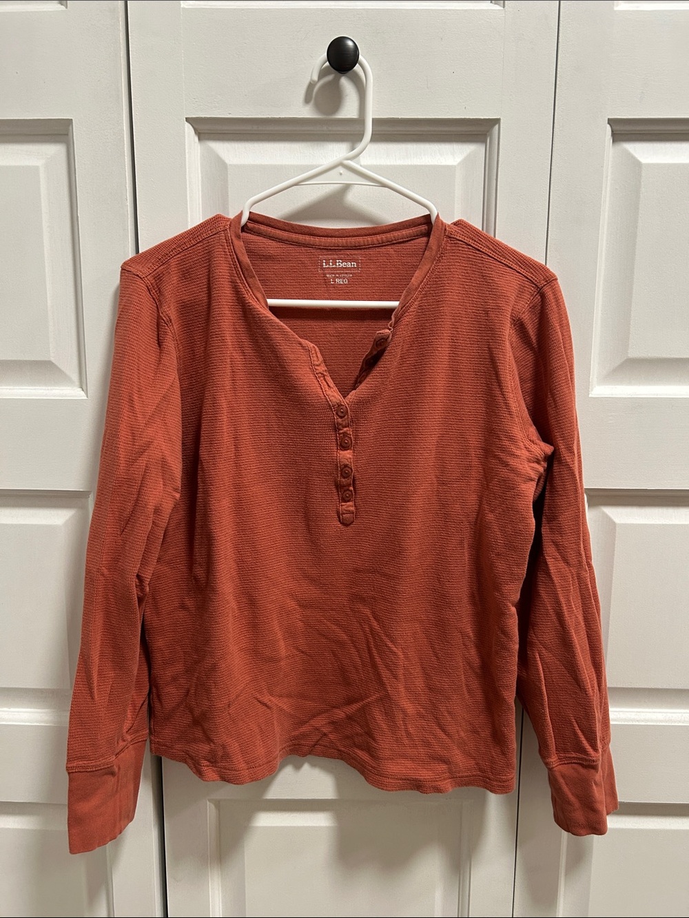 L.L. Bean Women's Rust Orange Long-Sleeve Henley